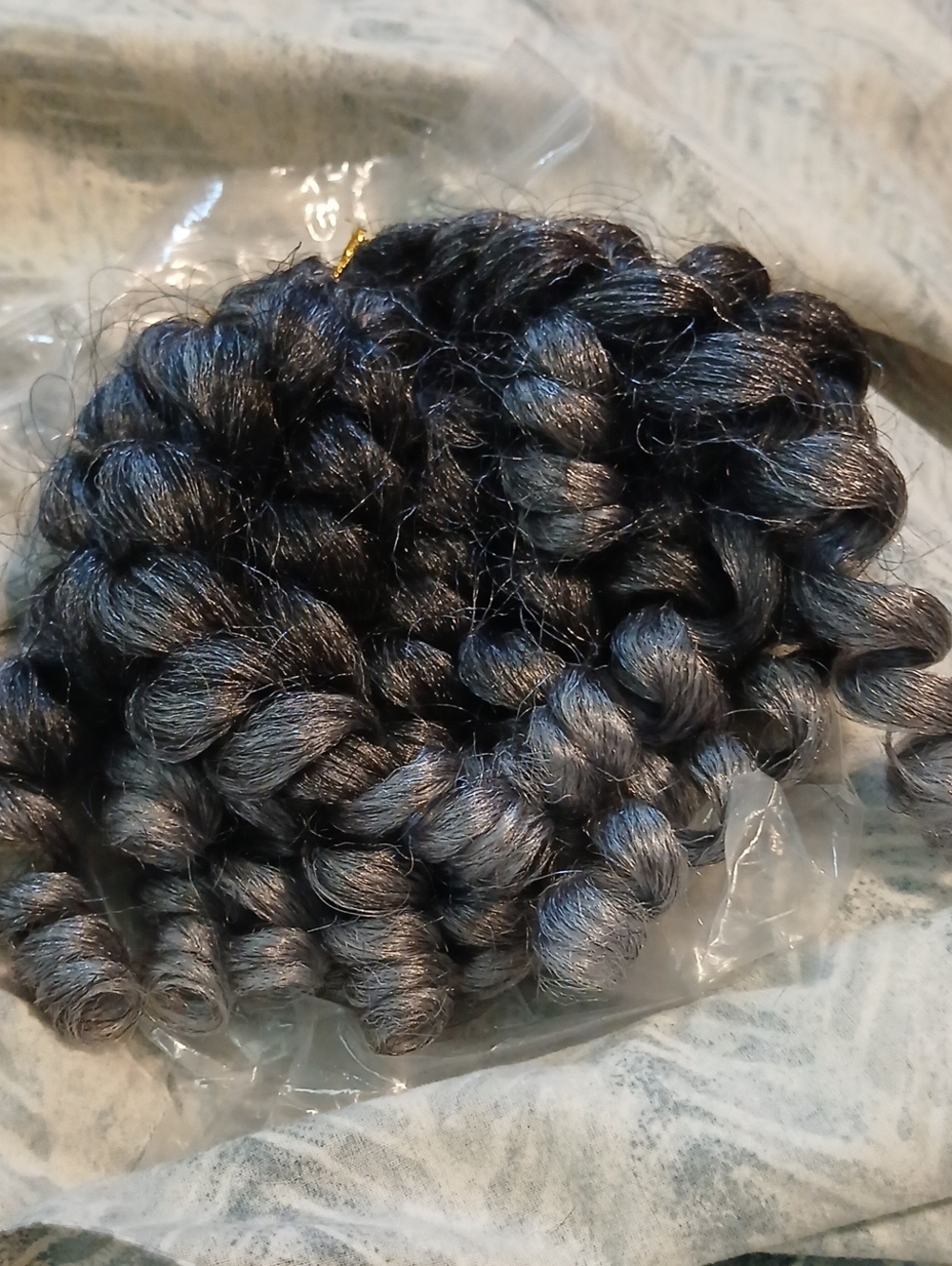 Source Unknown Dark Gray, Blue & Black Spiral Crochet Hair